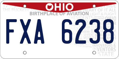 OH license plate FXA6238