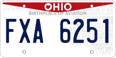 OH license plate FXA6251