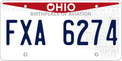 OH license plate FXA6274