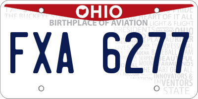 OH license plate FXA6277