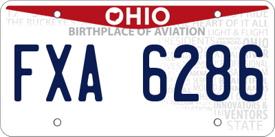 OH license plate FXA6286