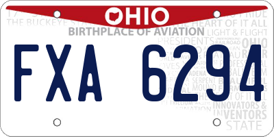 OH license plate FXA6294