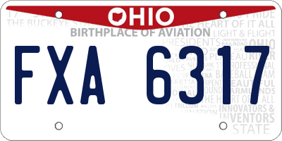 OH license plate FXA6317
