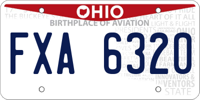 OH license plate FXA6320