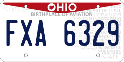 OH license plate FXA6329
