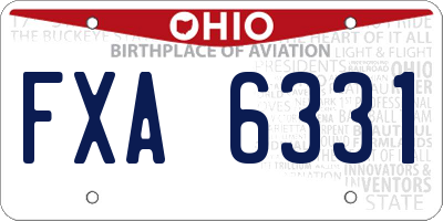 OH license plate FXA6331