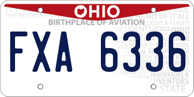 OH license plate FXA6336