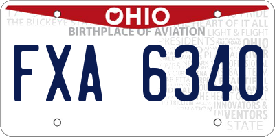 OH license plate FXA6340
