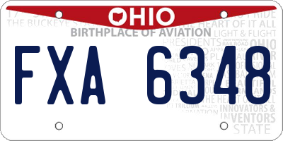 OH license plate FXA6348