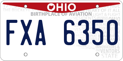 OH license plate FXA6350