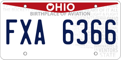 OH license plate FXA6366