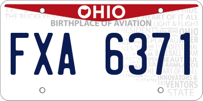 OH license plate FXA6371