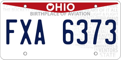 OH license plate FXA6373