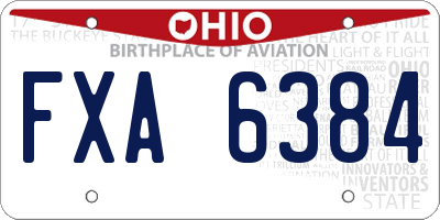 OH license plate FXA6384