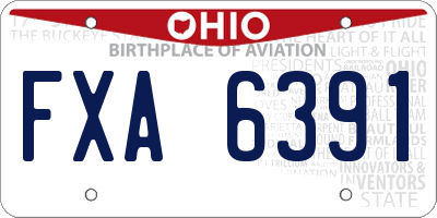 OH license plate FXA6391