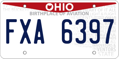 OH license plate FXA6397