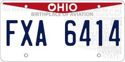 OH license plate FXA6414
