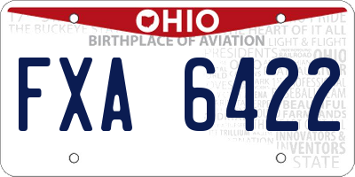 OH license plate FXA6422