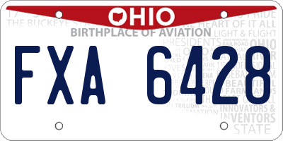 OH license plate FXA6428