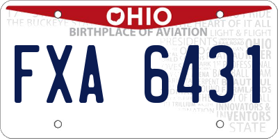 OH license plate FXA6431