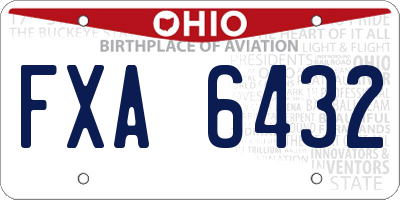 OH license plate FXA6432