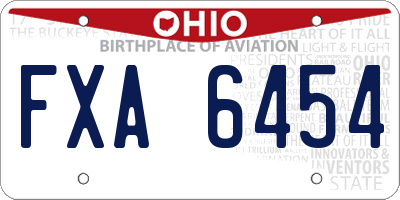OH license plate FXA6454
