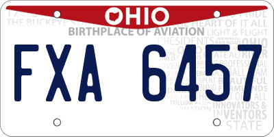 OH license plate FXA6457