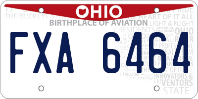 OH license plate FXA6464