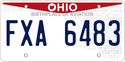 OH license plate FXA6483