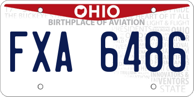 OH license plate FXA6486