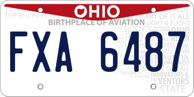 OH license plate FXA6487
