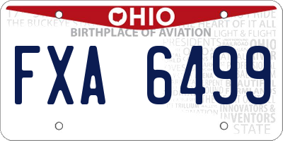 OH license plate FXA6499