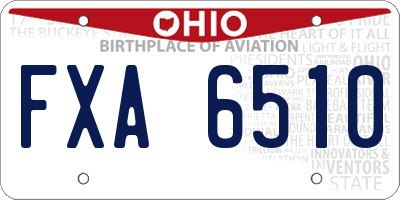 OH license plate FXA6510