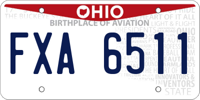 OH license plate FXA6511