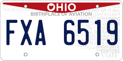 OH license plate FXA6519