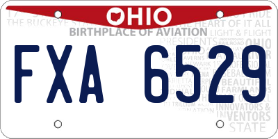 OH license plate FXA6529