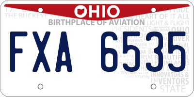 OH license plate FXA6535
