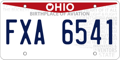 OH license plate FXA6541