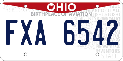 OH license plate FXA6542
