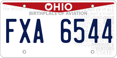 OH license plate FXA6544