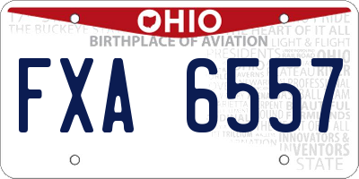 OH license plate FXA6557