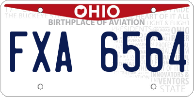 OH license plate FXA6564