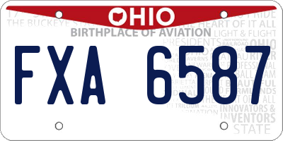OH license plate FXA6587