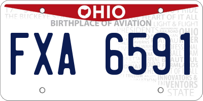 OH license plate FXA6591