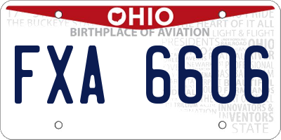 OH license plate FXA6606