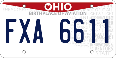OH license plate FXA6611
