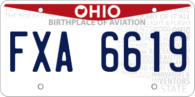 OH license plate FXA6619