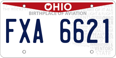 OH license plate FXA6621
