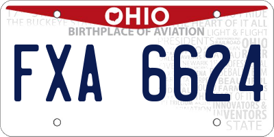OH license plate FXA6624