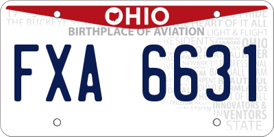 OH license plate FXA6631